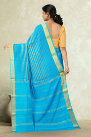 Blue Mysore Crepe Silk Saree 10065847
