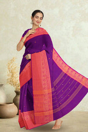 Purple Handloom Chettinad Cotton Saree 10075072