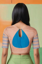 Beige Andhra Cotton Blouse 10074422