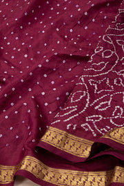 Maroon Zari Border Mulberry Silk Saree Without Blouse 10076900
