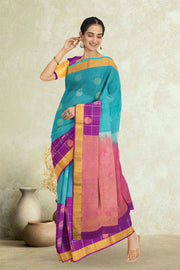 Blue Handloom Kanjivaram Soft Silk Saree 10075698