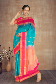 Blue Handloom Kanjivaram Soft Silk Saree 10075694
