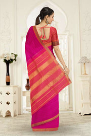 Magenta Pure Zari Kanjivaram Silk Saree 10063371