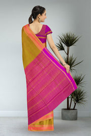 Yellow Kanjivaram Pure Silk Saree 10076072