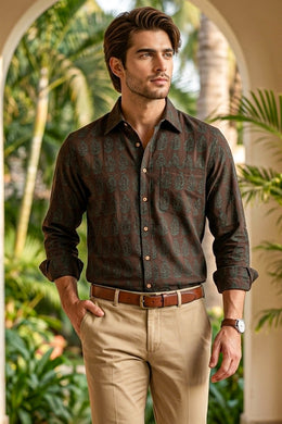 Brown Bagh Printed Full Sleeve Men's Cotton Shirt 10076877