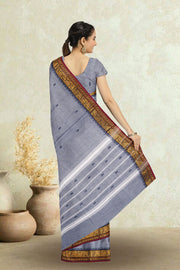 Grey Handloom Chettinad Cotton Saree Without Blouse 10075152