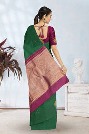 Emarald Green Pure Zari Kanjivaram Silk Saree 10063135
