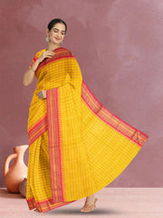 Yellow Handloom Kanchi Cotton Saree 10071759