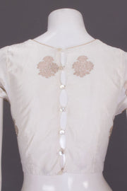 Off White Banarasi Katan Silk Blouse 10064841