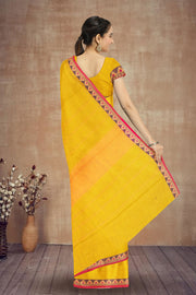 Yellow Handloom Kanchi Cotton Saree 10071732