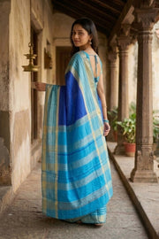 Blue Mysore Semi Crepe Silk Saree 10077818