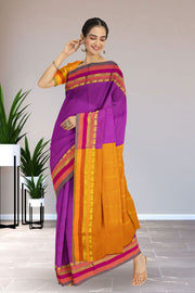 Ocean Purple Kanjivaram Vegan Silk Saree 10075544