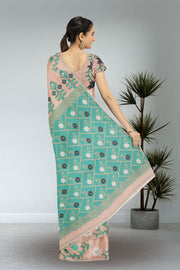 Beige Bengal Handwoven Cotton Saree 10075351