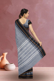 Grey Handloom Chettinad Cotton Saree Without Blouse 10075191