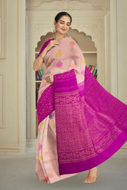 Korvai Kanjivaram Pure Zari Handloom Silk Saree with Multicolour Floral Motifs & Floral Zari Border 10076130