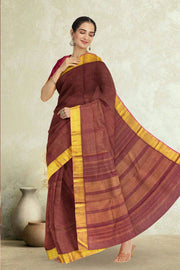 Maroon Handloom Kanjivaram Silk Saree 10065045