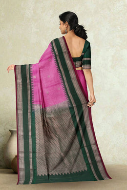 Pink Gadwal Kuttu Silk Saree 10075430