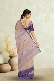 Beige Handloom Chettinad Cotton Saree 10075082