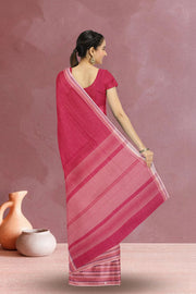 Red Dhaniakhali Cotton Saree Without Blouse 10075203