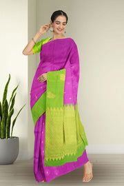 Purple Handloom Kanjivaram Soft Silk Saree 10075676