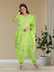 Green Hand Painted Co-ord Set 10073745