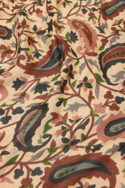 Beige Kani Printed Silk Unisex Stole 10077881