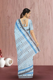 White Dhaniakhali Cotton Sarees Without Blouse 10075209