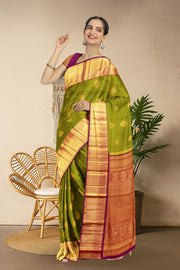 Green Korvai Kanjivaram Silk Saree 10065796