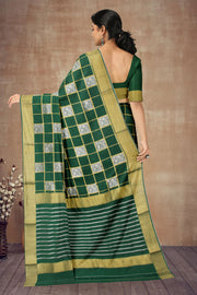 Green Mysore Crepe Silk Saree 10064316