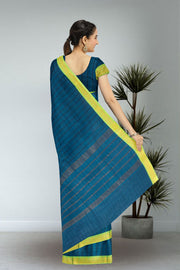 Blue Handloom Chettinad Cotton Saree 10072630