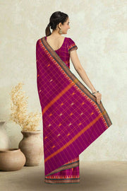 Magenta Handloom Chettinad Cotton Saree 10075142