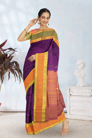Deep Purple Kanjivaram Silk Saree 10075606