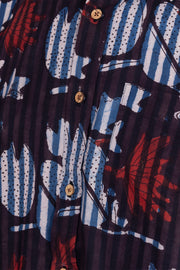 Brown Half Sleeve Jahota Printed Cotton Mens Shirt 10072994