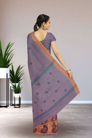Violet Handloom Chettinad Cotton Saree Without Blouse 10075182