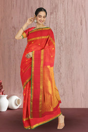  Persian Red  Kanjivaram Silk Saree with Checks Design 10075630