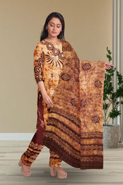 Brown Batik Printed Co-ord Set 10066217