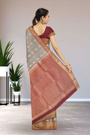 Grey Pure Silk Kanjivaram Saree 10071870