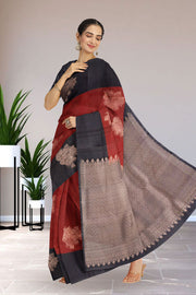 Maroon Handloom Kanjivaram Soft Silk Saree 10066259