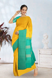 Spanish Yellow Korvai Kanjivaram Silk Saree 10075669