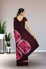 Pink Handcrafted Sungudi Cotton Saree 10074934