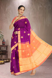 Jamun Purple Handloom Pure Zari Kanjivaram Saree 10062335