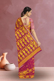 Purple Handloom Jamdani Style Cotton Saree with Blouse 10074220