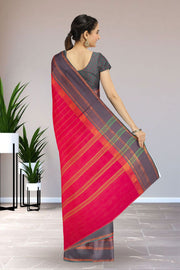 Pink Handloom Chettinad Cotton Saree 10075818