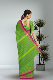 Green Handloom Chettinad Cotton Saree Without Blouse 10075120
