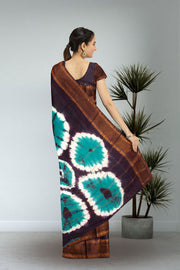 Blue Handcrafted Sungudi Cotton Saree 10074929