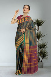 Green Handloom Chettinad Cotton Saree 10075922