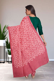 Green Bandhani Mukaish Embroidery 3 Piece Salwar Suit Material 10075472