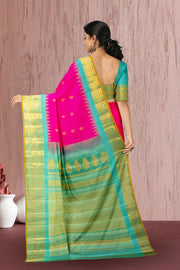 Pink Handloom Gadwal Silk Saree 10066255
