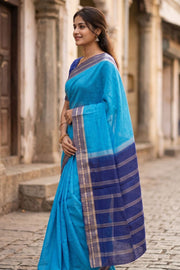 Ocean Blue Mysore Semi Crepe Silk Saree 10077209