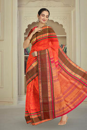 Orange Kanjivaram Pure Silk Saree 10076140